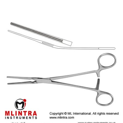 Potts Atrauma Coarctation Clamp Angled 15° Stainless Steel, 22 cm - 8 3/4"